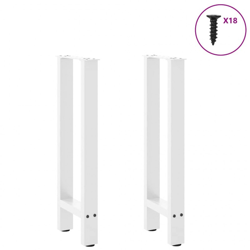 Nogi do stołu konsolowego białe 2 szt. 28x(72-73) cm stal