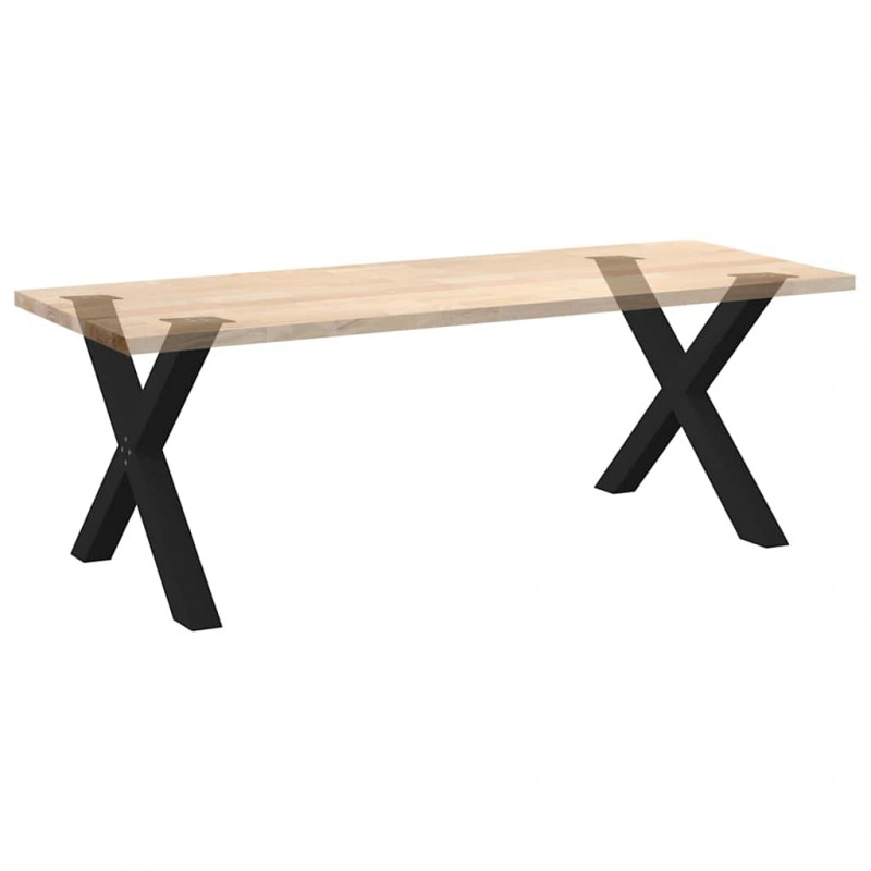Nogi do stołu jadalnego w kształcie litery X 2 szt. Czarne 90x(72-73) cm Stal