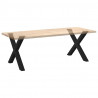 Nogi do stołu jadalnego w kształcie litery X 2 szt. Czarne 90x(72-73) cm Stal