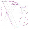 Nogi do stołu jadalnego w kształcie litery X 2 szt. Czarne 90x(72-73) cm Stal