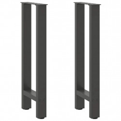 Nogi do stołu konsolowego Antracyt 2 szt. 28x(72-73) cm Stal