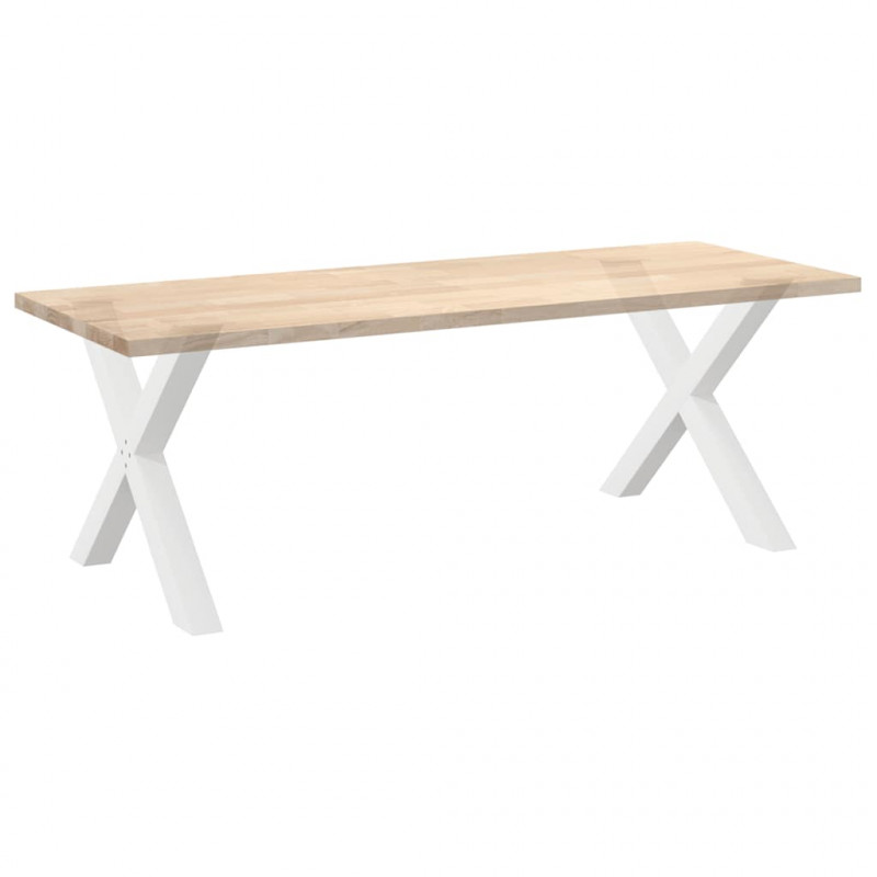 Nogi do stołu jadalnego w kształcie litery X 2 szt. Białe 90x(72-73) cm Stal