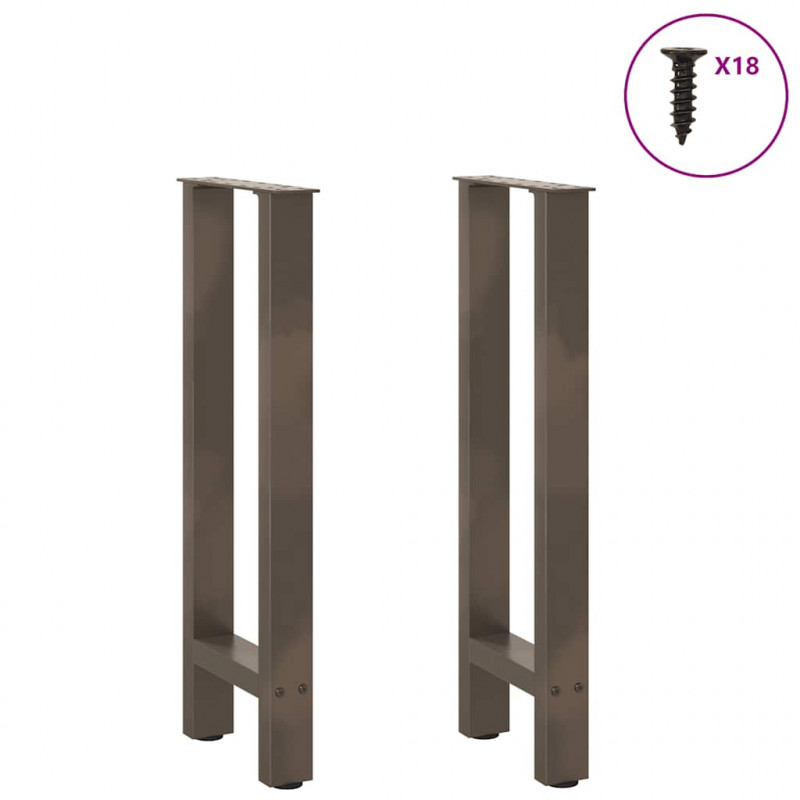 Nogi do stołu konsolowego Naturalna stal 2 szt. 28x(72-73) cm Stal