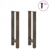 Nogi do stołu konsolowego Naturalna stal 2 szt. 28x(72-73) cm Stal