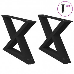Nogi do stolika kawowego 2 szt. Czarne 50x(30-31,3) cm Stal