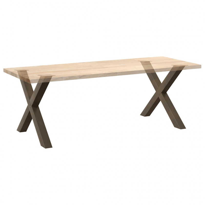 Nogi do stołu jadalnego w kształcie litery X 2 szt. Naturalna stal 90x(72-73) cm Stal
