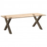 Nogi do stołu jadalnego w kształcie litery X 2 szt. Naturalna stal 90x(72-73) cm Stal