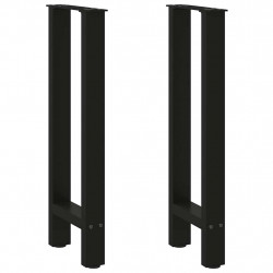 Nogi do stołu konsolowego czarne 2 szt. 38x(72-73) cm stal