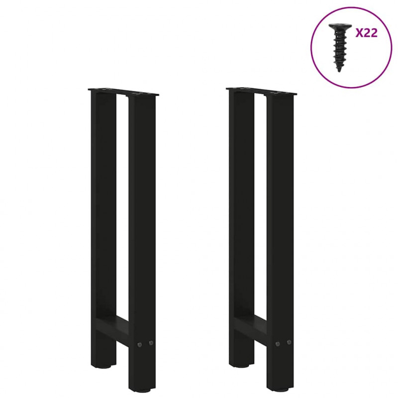 Nogi do stołu konsolowego czarne 2 szt. 38x(72-73) cm stal