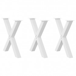 Nogi do stołu jadalnego w kształcie litery X 3 szt. Białe 70x(72-73) cm Stal