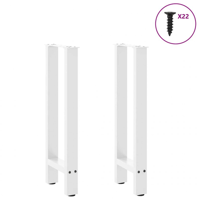 Nogi do stołu konsolowego białe 2 szt. 38x(72-73) cm stal
