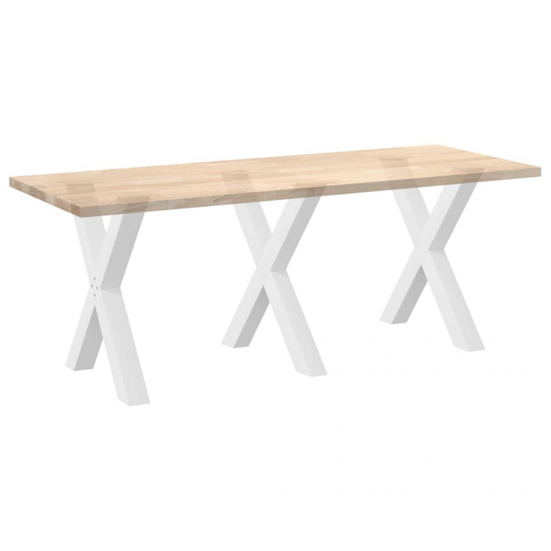Nogi do stołu jadalnego w kształcie litery X 3 szt. Białe 70x(72-73) cm Stal