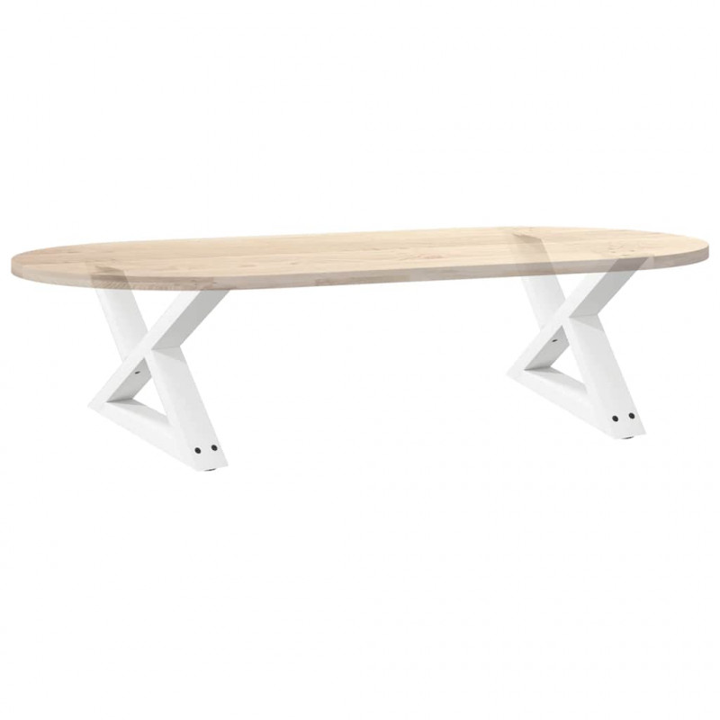 Nogi do stolika kawowego 2 szt. Białe 50x(30-31,3) cm Stal