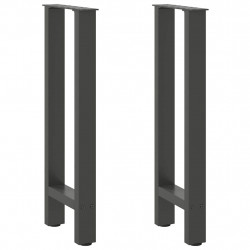 Nogi do stołu konsolowego Antracyt 2 szt. 38x(72-73) cm Stal