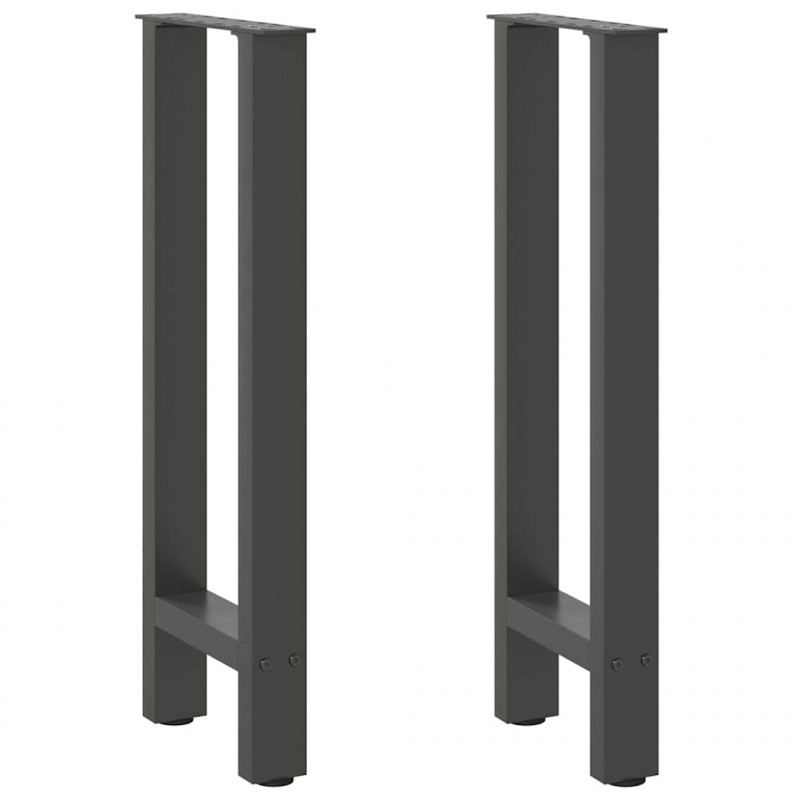 Nogi do stołu konsolowego Antracyt 2 szt. 38x(72-73) cm Stal