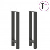 Nogi do stołu konsolowego Antracyt 2 szt. 38x(72-73) cm Stal