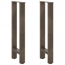 Nogi do stołu konsolowego Naturalna stal 2 szt. 38x(72-73) cm Stal