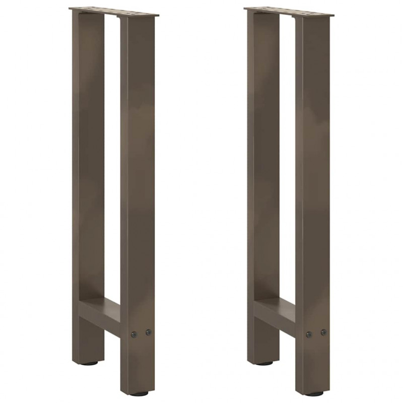 Nogi do stołu konsolowego Naturalna stal 2 szt. 38x(72-73) cm Stal
