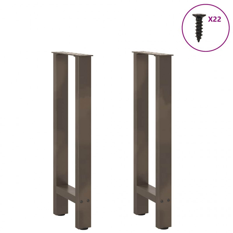 Nogi do stołu konsolowego Naturalna stal 2 szt. 38x(72-73) cm Stal