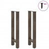 Nogi do stołu konsolowego Naturalna stal 2 szt. 38x(72-73) cm Stal