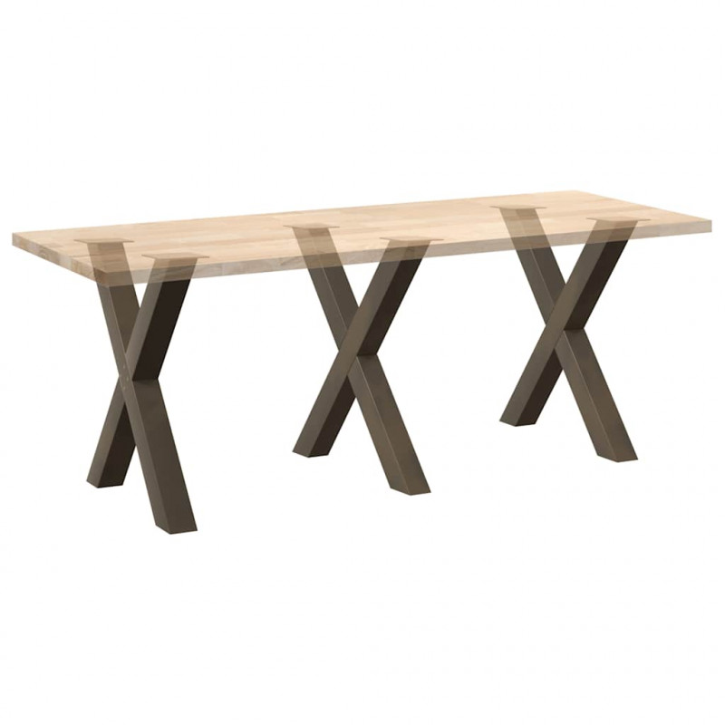 Nogi do stołu jadalnego w kształcie litery X 3 szt. Naturalna stal 70x(72-73) cm Stal