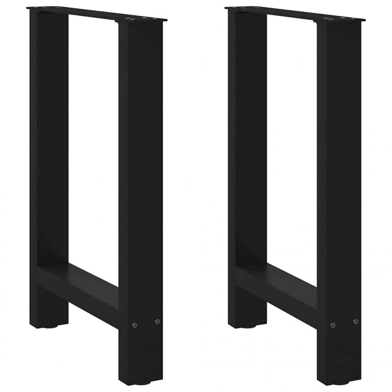 Nogi do stołu jadalnego czarne 2 szt. 50x(72-73) cm stal