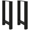 Nogi do stołu jadalnego czarne 2 szt. 50x(72-73) cm stal