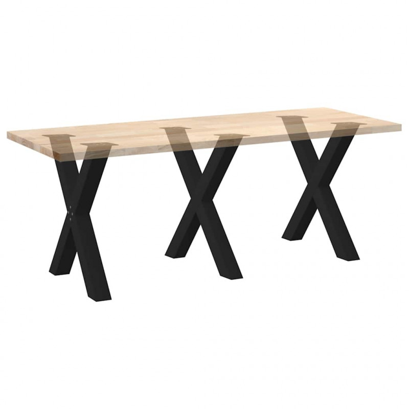Nogi do stołu jadalnego w kształcie litery X 3 szt. Czarne 80x(72-73) cm Stal