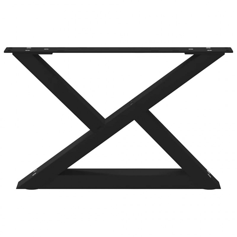 Nogi do stolika kawowego 2 szt. Czarne 60x(30-31,3) cm Stalowe