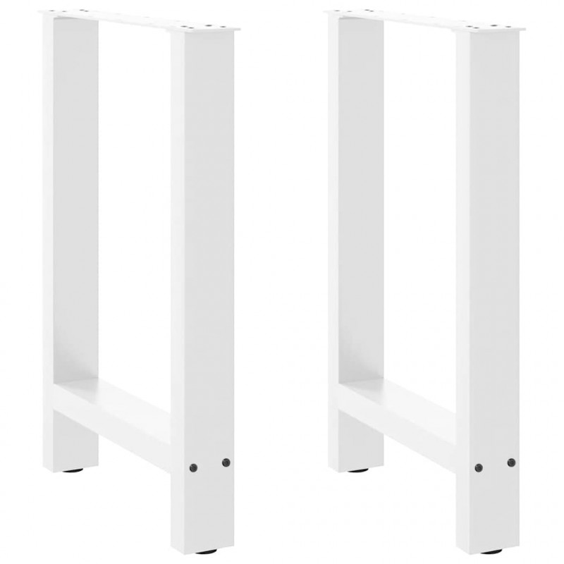 Nogi do stołu jadalnego białe 2 szt. 50x(72-73) cm stal
