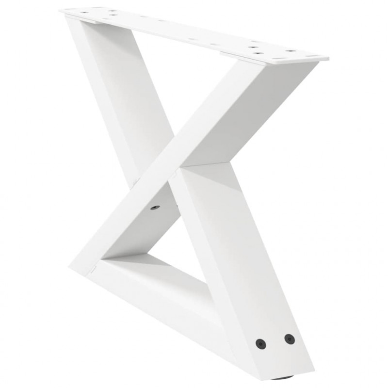 Nogi do stolika kawowego 2 szt. Białe 60x(30-31,3) cm Stal