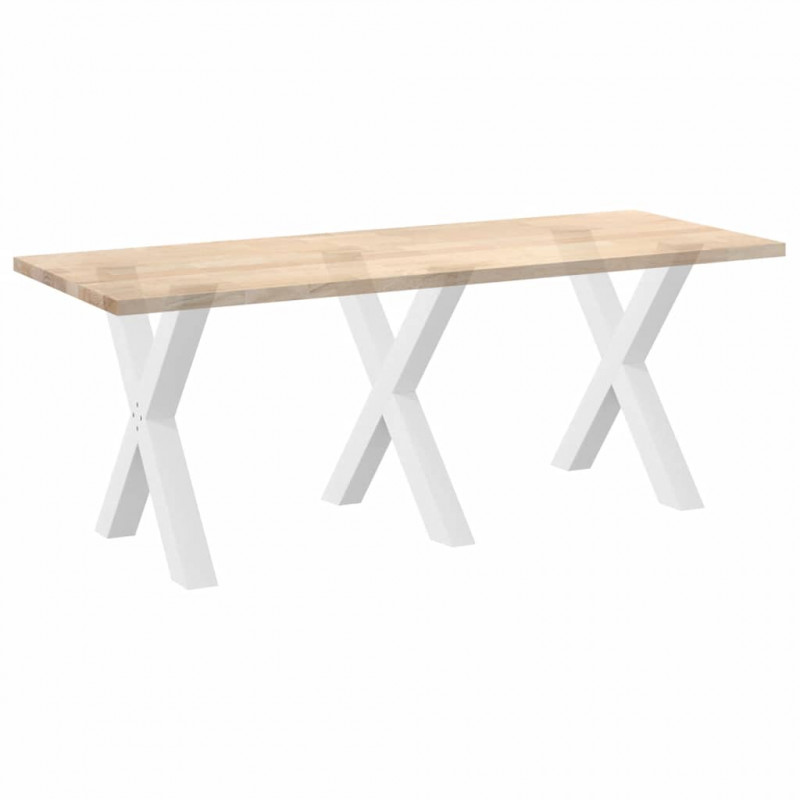 Nogi do stołu jadalnego w kształcie litery X 3 szt. Białe 80x(72-73) cm Stal