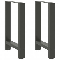 Nogi do stołu jadalnego Antracyt 2 szt. 50x(72-73) cm Stal