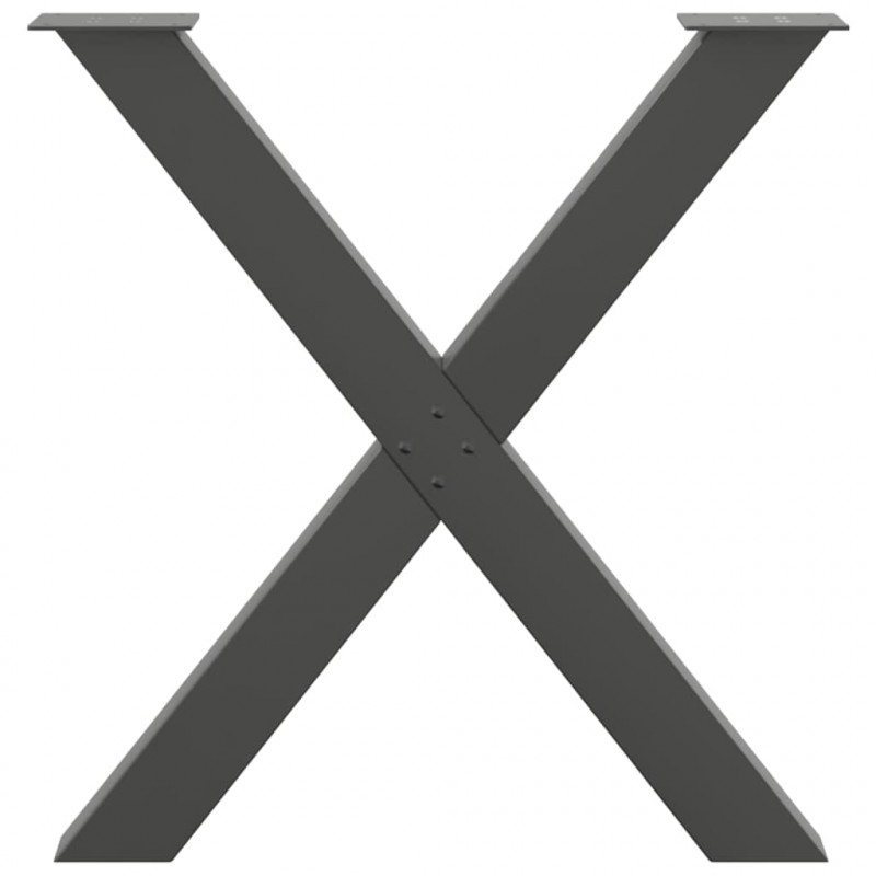 Nogi do stołu jadalnego w kształcie litery X 3 szt. Antracyt 80x(72-73) cm Stal
