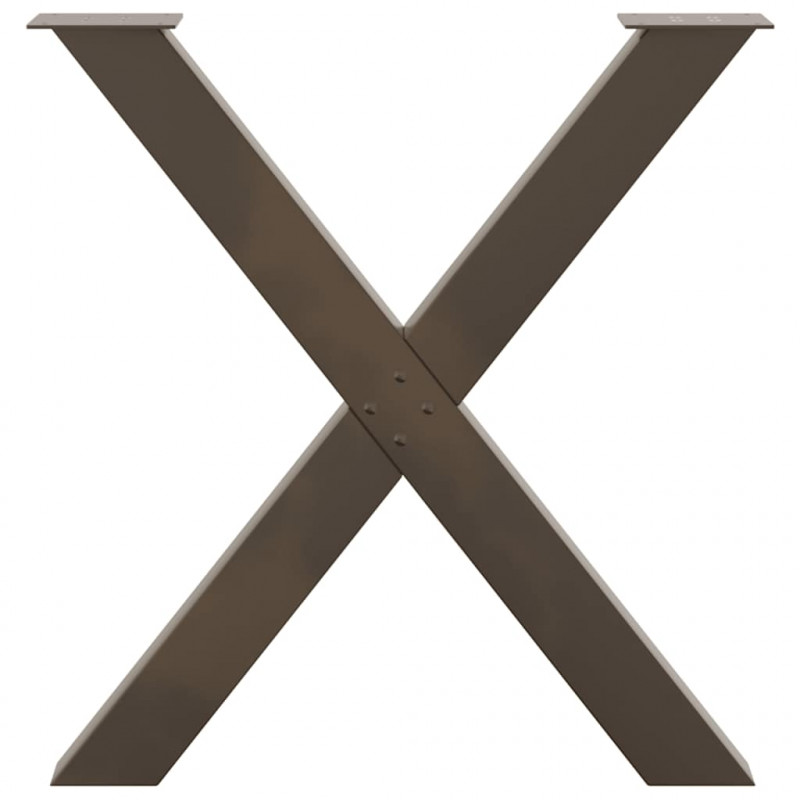 Nogi do stołu jadalnego w kształcie litery X 3 szt. Naturalna stal 80x(72-73) cm Stal