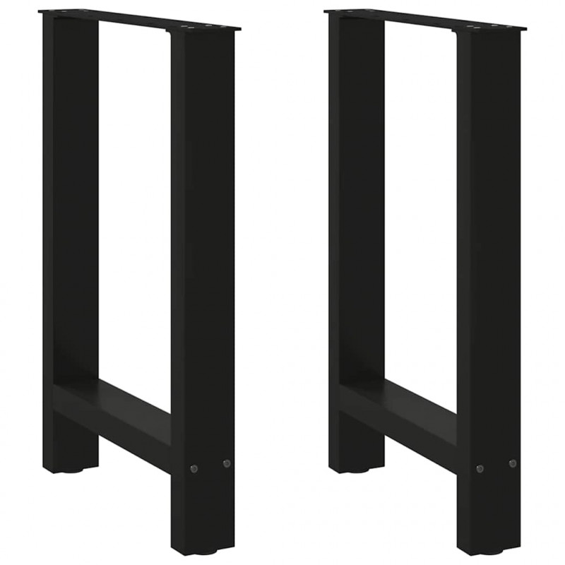 Nogi do stołu jadalnego czarne 2 szt. 60x(72-73) cm stal