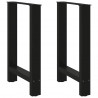 Nogi do stołu jadalnego czarne 2 szt. 60x(72-73) cm stal