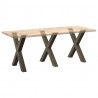 Nogi do stołu jadalnego w kształcie litery X 3 szt. Naturalna stal 80x(72-73) cm Stal
