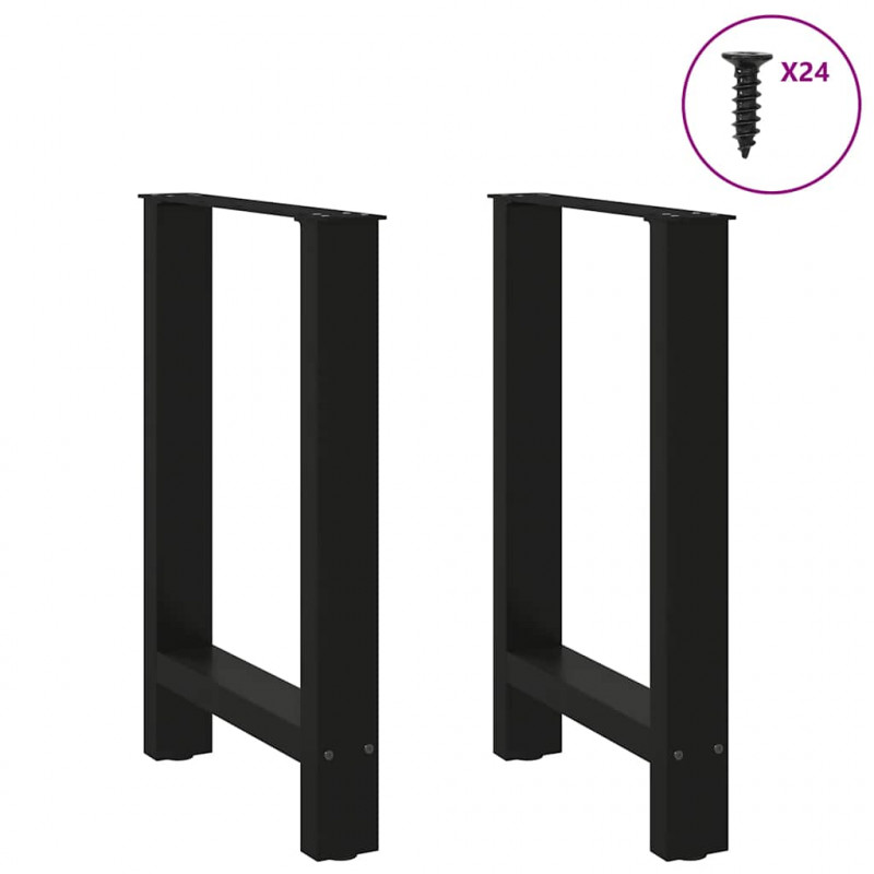 Nogi do stołu jadalnego czarne 2 szt. 60x(72-73) cm stal
