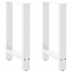 Nogi do stołu jadalnego białe 2 szt. 60x(72-73) cm stal