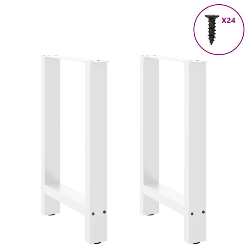 Nogi do stołu jadalnego białe 2 szt. 60x(72-73) cm stal