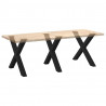 Nogi do stołu jadalnego w kształcie litery X 3 szt. Czarne 90x(72-73) cm Stal