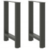 Nogi do stołu jadalnego Antracyt 2 szt. 60x(72-73) cm Stal