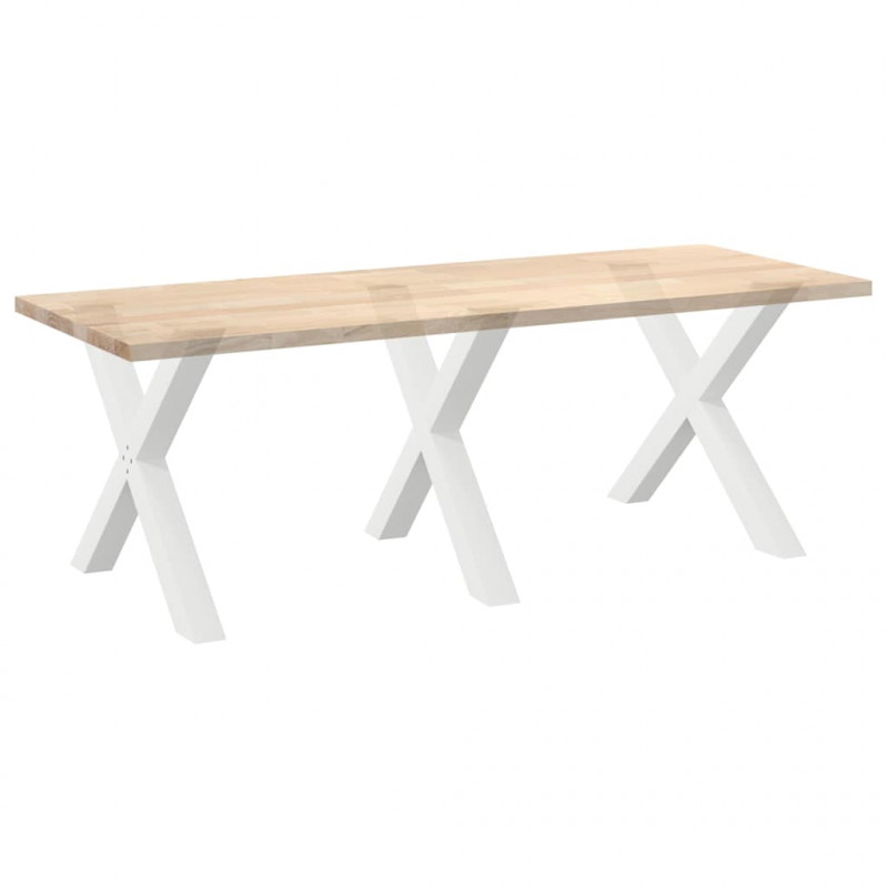 Nogi do stołu jadalnego w kształcie litery X 3 szt. Białe 90x(72-73) cm Stal