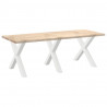 Nogi do stołu jadalnego w kształcie litery X 3 szt. Białe 90x(72-73) cm Stal