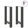 Nogi do stołu jadalnego Antracyt 2 szt. 60x(72-73) cm Stal