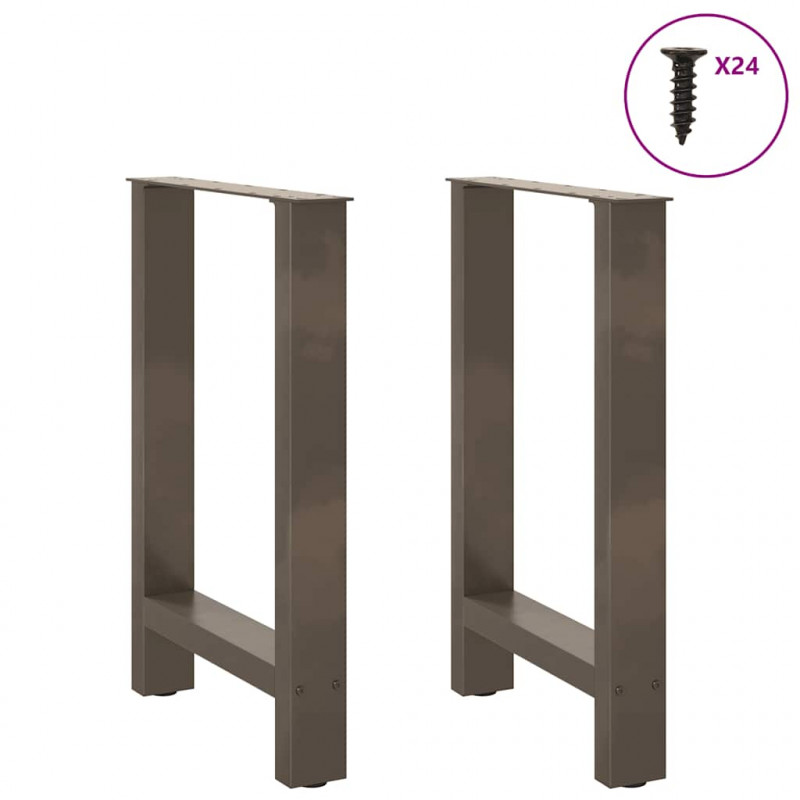 Nogi do stołu jadalnego Naturalna stal 2 szt. 60x(72-73) cm Stal