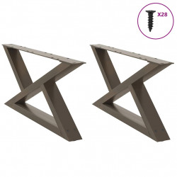 Nogi do stolika kawowego 2 szt. Naturalna stal 70x(30-31,3) cm Stal