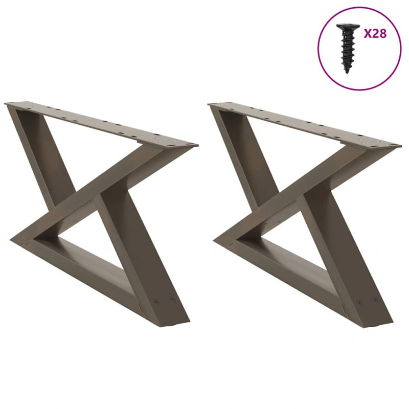 Nogi do stolika kawowego 2 szt. Naturalna stal 70x(30-31,3) cm Stal
