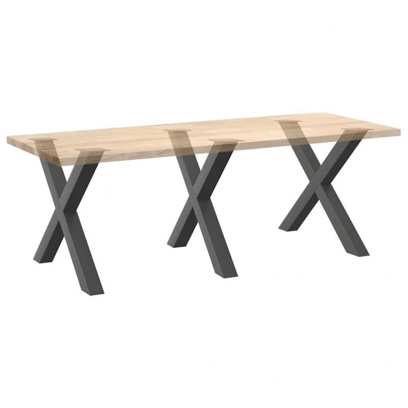Nogi do stołu jadalnego w kształcie litery X 3 szt. Antracyt 90x(72-73) cm Stal